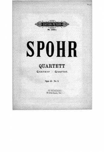 Spohr - 3 String Quartets - No. 2