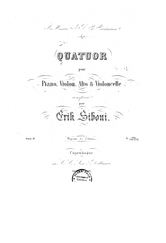 Siboni - Piano Quartet, Op. 10