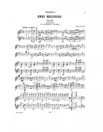 Grieg - 2 Melodies Op. 53