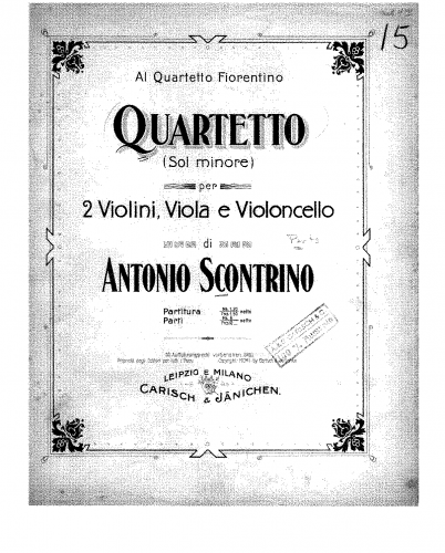 Scontrino - String Quartet in G Minor