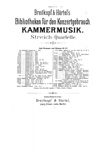 Volckmar - String Quartet, Op. 58/2