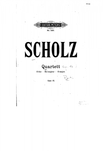 Scholz - String Quartet No. 1