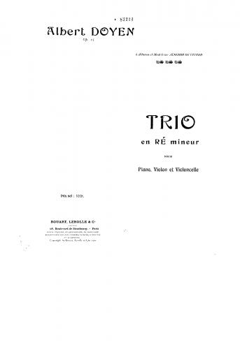 Doyen - Piano Trio, Op. 15