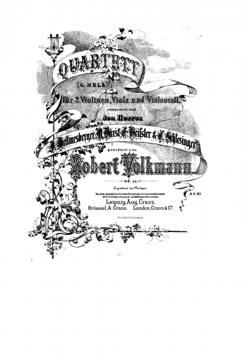 Volkmann - String Quartet No. 2, Op. 14