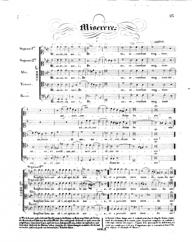 Allegri - Miserere - Score
