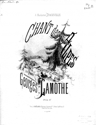 Lamothe - Chant des Alpes - Score