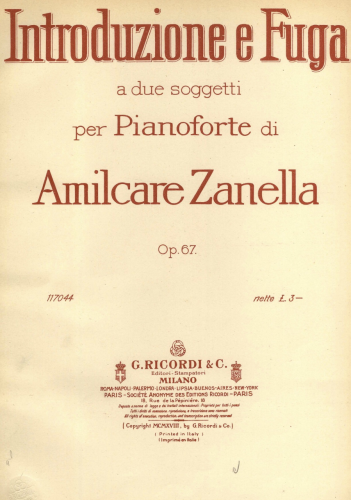 Zanella - Introduzione e fuga, Op. 67 - Score