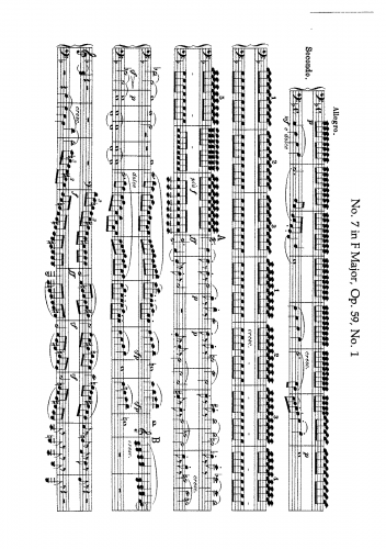 Beethoven - String Quartet No. 7 - Complete Quartet For Piano 4 hands (Ulrich and Wittmann) - Score