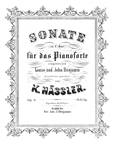 Hässler - Piano Sonata - Score