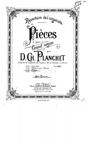 Planchet - Prière - Score