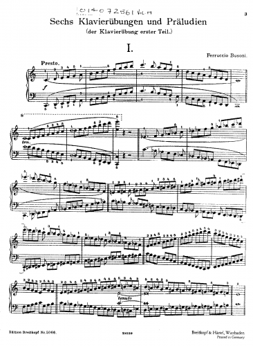 Busoni - Klavierübung in 5 Teilen - Score