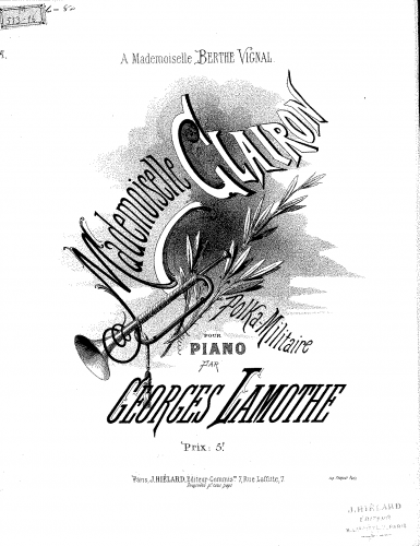Lamothe - Mademoiselle Clairon - Score