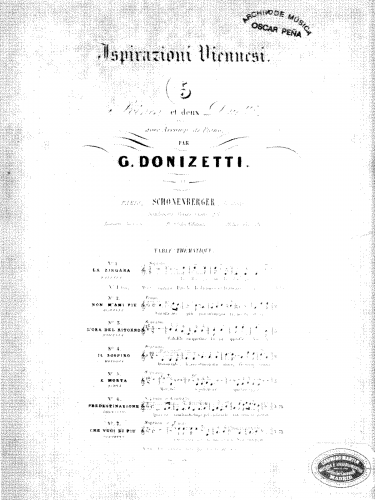 Donizetti - La Zingara - Score