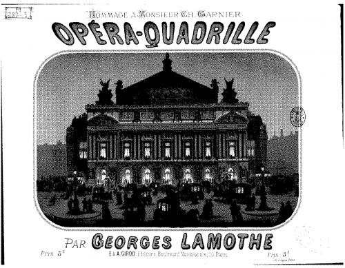 Lamothe - Opéra-quadrille - Score