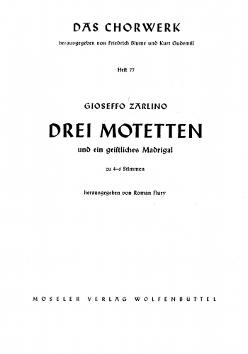 Zarlino - 3 Motets and a Madrigal - Score