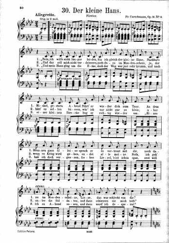 Curschmann - Lieder, Op. 11 - No. 6. Der kleine Hans