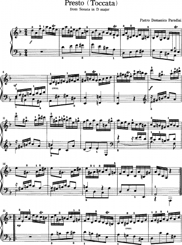 Paradies - Sonata in D major - Toccata in D