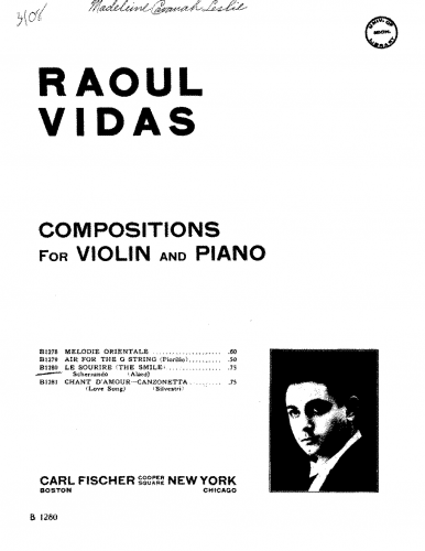 Alard - Le Sourire, Scherzando - For Violin and Piano (Vidas)