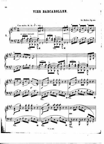 Heller - 4 Barcarollen, Op. 141 - Score