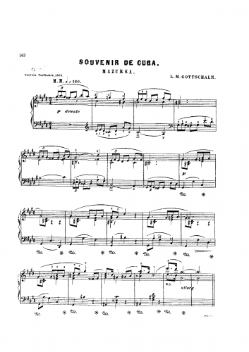 Gottschalk - Souvenir de Cuba, Op. 75 - Score