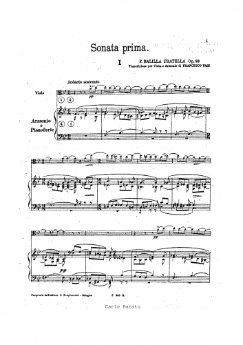 Pratella - Sonata for Viola and Piano - Score