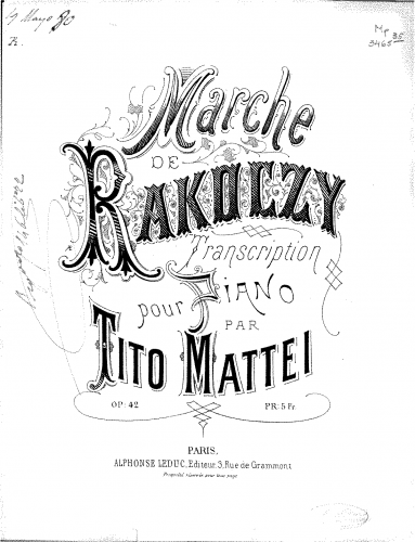 Mattei - Marche de Rakoczy - Score