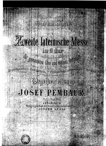 Pembaur - Lateinische Messe No. 2 - Score