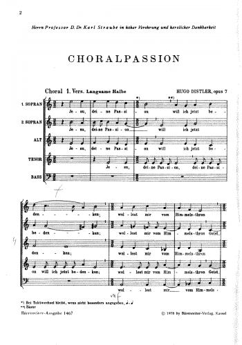 Distler - Choralpassion - Score