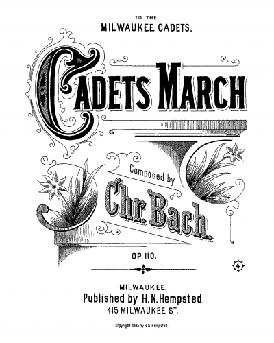 Bach - Cadets March, Op. 110 - Score