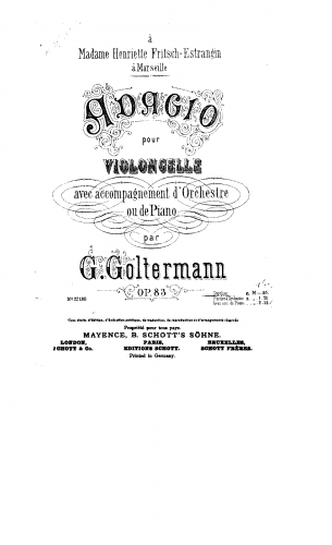 Goltermann - Adagio, Op. 83 - Score