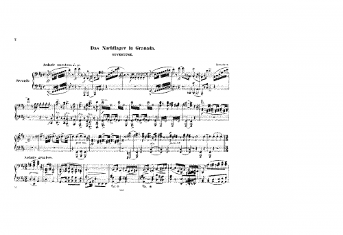 Kreutzer - Das Nachtlager in Granada - Overture For Piano 4 hands (Nicolai) - Score