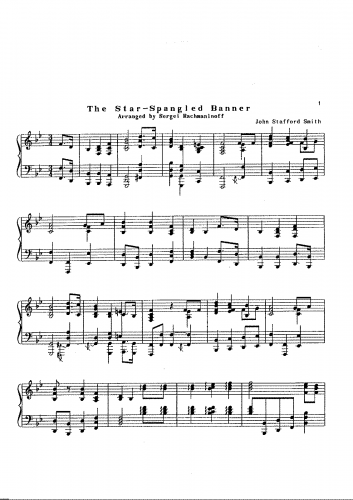 Smith - The Star-Spangled Banner - For Piano solo (Rachmaninoff) - Piano score