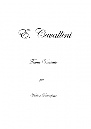 Cavallini - Tema Variato per Viola e Piano - Score and Viola part