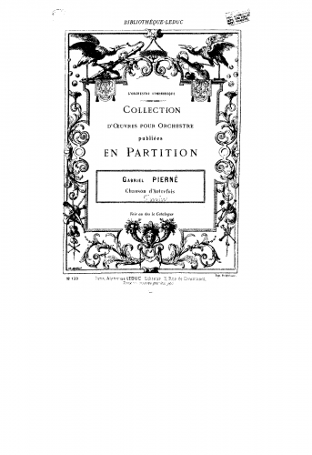 Pierné - Album Pour Mes Petits Amis, Op. 14 - No. 4. Chanson d'Autrefois For String Orchestra - Score