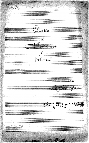 Hofmann - Duetto a Violino e Violoncello - Score