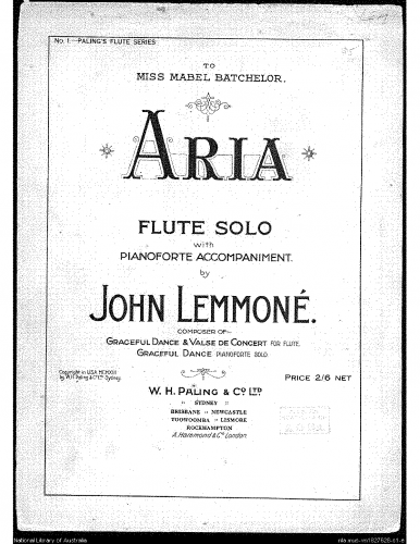 Lemmoné - Aria in C major - Score