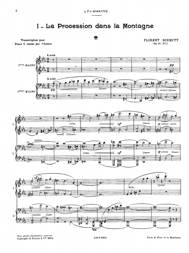 Schmitt - Musiques de plein air, Op. 44 - For Piano 4 hands (Composer) - Piano score