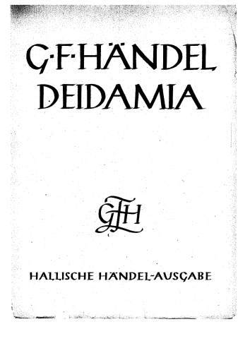 Handel - Deidamia - Vocal Score Complete Opera - Score
