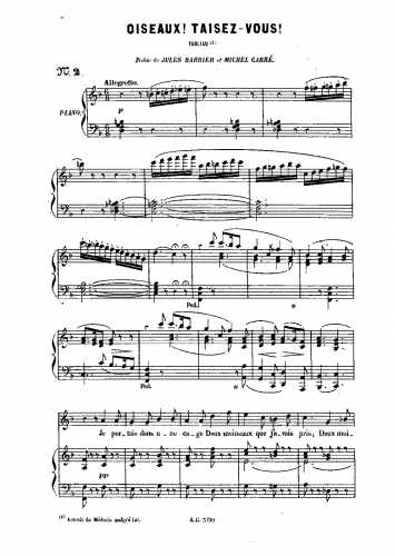 Gounod - Le médecin malgré lui - Vocal Score Fabliau: 'Je portais dans une cage' (Act II) - Score