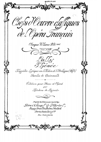 Lully - Thesée, LWV 51 - Vocal Score - Score