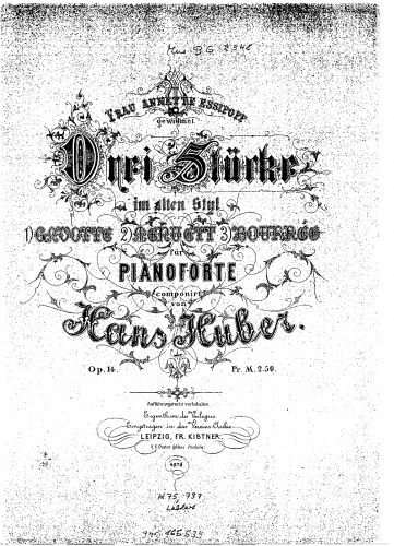 Huber - 3 Stücke - Score