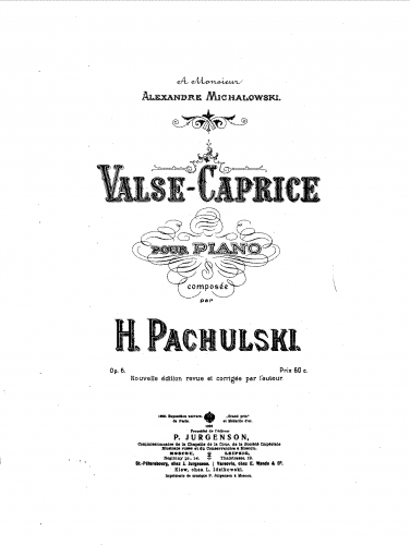 Pachulski - Valse-Caprice, Op. 6 - Score