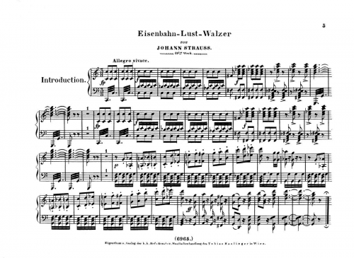 Strauss Sr. - Eisenbahn-Lust-Walzer, Op. 89 - Score