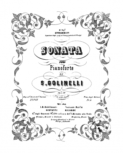 Golinelli - Piano Sonata - Score