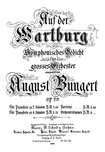 Bungert - Auf der Wartburg - Score