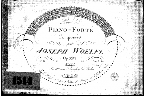 Woelfl - 3 Sonatas, Op. 27 - Piano Score Sonata in F major for Piano (No. 2) - Score