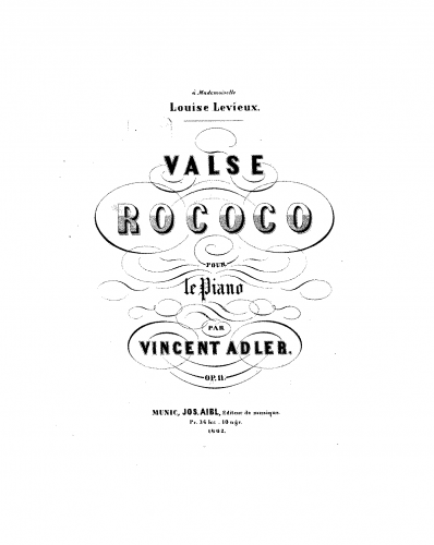 Adler - Valse rococo - Score