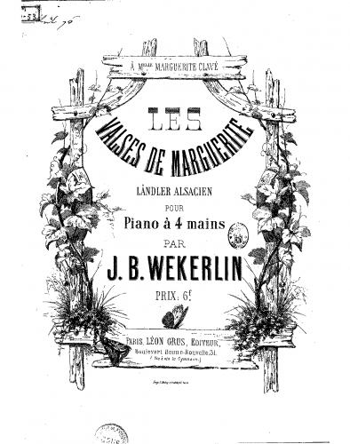 Weckerlin - Les valses de Marguerite - Score