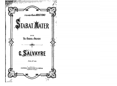 Salvayre - Stabat mater - Vocal Score - Score