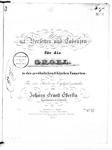 Eberlin - 115 Versets and Cadenzas - Score
